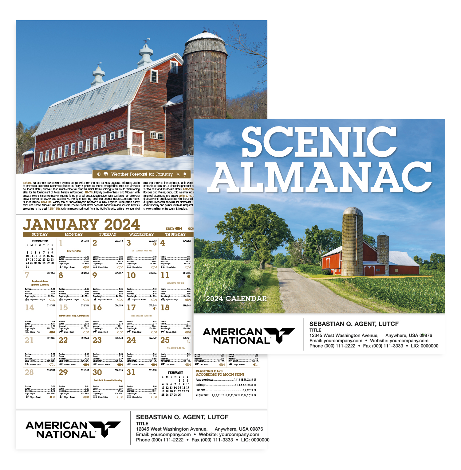 Scenic Almanac Wall Calendar - Click Image to Close