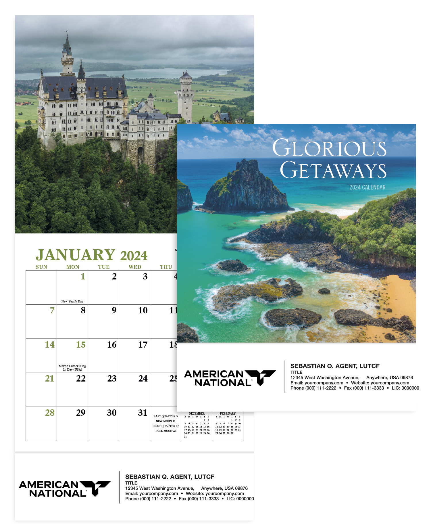 Glorious Getaways Mini Wall Calendar
